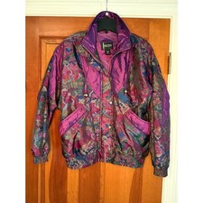 Indications Vintage 90s Iridescent Purple Windbreaker Jacket Women's Size S picture