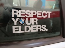 2x Sticker Respect Your Elders Decal Aufkleber for BMW picture