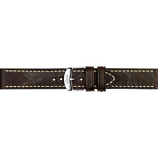 Sinn 20mm Cow Strap Vintage Look Dark Brown white stitching Without Buckle L New picture