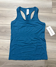 NWT Athleta Momentum Seamless Racerback Tank Teal Blue UPF 40+ Women's Size M picture