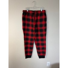 Kohls The Essential Flannel Pajama Pant Mens Large Red Black Buffalo Plaid New picture