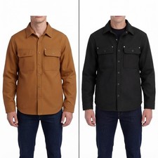 John Deere Men's Heavyweight Canvas Plaid Fleece Lined Warm Durable Shirt Jacket picture