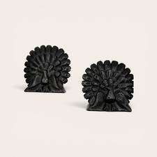 Gold Sheen Obsidian Peacock Flat Carving | Hand Carved Crystal Sculpture picture