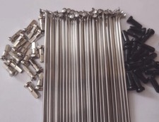 SILVER J-Bend 15g(1.8) custom length Stainless Bicycle spokes with Brass nipples picture