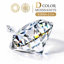 D Color Moissanite Loose Gemstone 8.0mm-2.0ct VVS1 Round Cut GRA Certificate picture