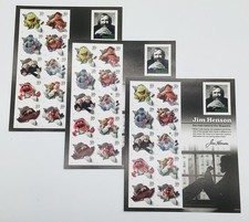 Three Panes x 11 = 33 of JIM HENSON & The Muppets 37¢ US Postage Stamps. Sc 3944 picture