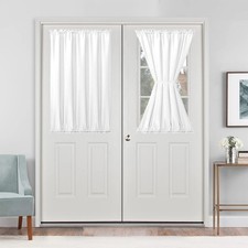 French Door Curtains for Small Window, Rod Pocket Semi Sheer Privacy Curtain ... picture