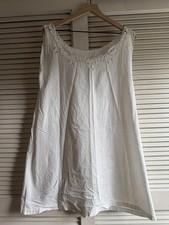 Antique Edwardian White Cotton Eyelet Lace Sleeveless Slip Nightgown | Coquette picture