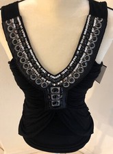 Moa Moa ,new  Women's  Shirt, size Med,  black with jewels New with tag picture