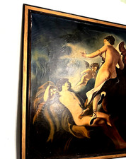 VINTAGE ANTIQUE ART MCM HUGE CLASSISM EXPRESSIONISM FRMD SGND PAUL PETTNER 1965 picture
