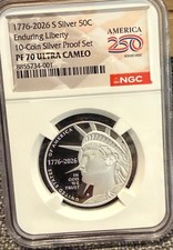 1776 2026 S Proof Silver Enduring Liberty NGC PF70 Half 50c Dollar Kennedy picture