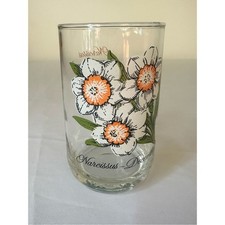 Vintage  1970s Brockway Flower of the month glass: December/Narcissus picture