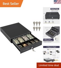 Compact Cash Drawer for POS Systems - 4 Bill & 5 Coin Slots, Anti-Theft Design picture