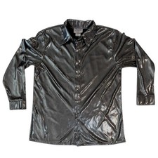 Vintage Disco Silver Charades Button Up Shirt. EUC picture