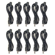 (10) Pack 6ft. DC Barrel Power 5.5mm x 2.1mm Extension Cable Male to Female picture