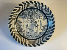 Christopher Woods For Turtlecreek Pottery Adam & Eve 12” Charger Bowl 1991 RARE picture