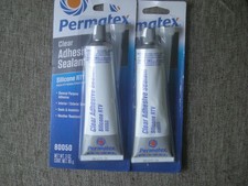 Permatex 80050 Clear RTV Silicone Adhesive Sealant, 3 oz  2 PACK picture