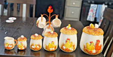 Vintage Sears Roebuck Chicken Little Canister Set 11 PC Hatching Chick 76-79 picture