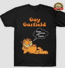 Funny Black Understand Gay Garfield Unisex Black Short Sleeve SML XL 2345XL picture
