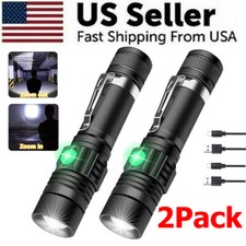 2PACK 99000000 LM Super Bright LED Tactical Flashlight Rechargeable Work Light picture