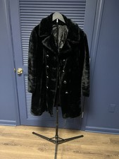 Vintage Black Faux fur Women’s coat, Small/Medium picture