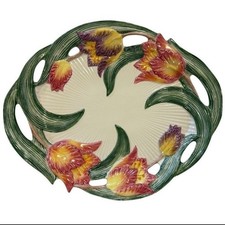 Fitz and Floyd Classics Tulip Garden Oval Serving Platter Handcrafted Ceramic picture