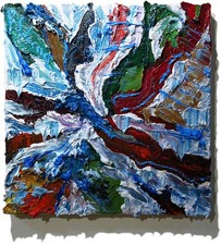 ORIGINAL OIL█PAINTING VINTAGE ART█SIGNED IMPRESSIONIST POP█ABSTRACT NATURE DECO picture