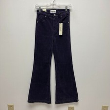 Rollas Women Blueberry Corduroy Eastcoast Stretch High Rise Flare Pants 26 New picture