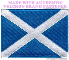 SCOTLAND FLAG PATCH SCOTTISH EMBROIDERED new SALTIRE w/ VELCRO® Brand Fastener picture