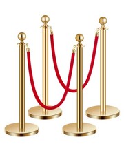 VEVOR 4Pcs Gold Stanchion Post Crowd Control Queue Barrier Sand Injection Base picture