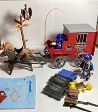 Playmobil 3037 National Bank Wagon w Instructions 1998 - 1 Saddle Wrong Color picture