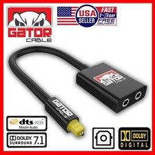 Dual Port Optical Toslink Digital Adapter Splitter Audio Cable Fiber 1 In 2 Out picture