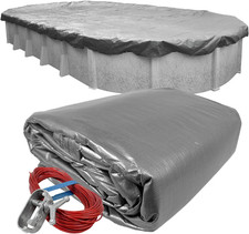 Pool Mate 12 x 18 ft Extra Strength Platinum Oval Above Ground Pool Cover - Blue picture