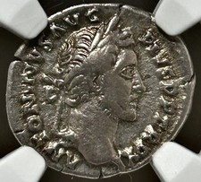 (Early Pius) 138-161 AD Antoninus Pius Ancient Roman Silver Denarius coin NGC VF picture
