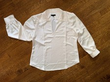 NWT J.Crew Collared Satin Popover Blouse - Large picture