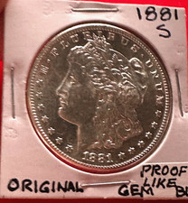 1881- S  UNCIRCULATED GEM BU REFLECTIVE FIELDS AND PROOF LIKE OUTSTANDING COIN picture