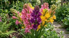 4-Bulb Pack (12 Bulbs Total) - Fragrant Tuberose Bulb Collection (Pink, Purple, picture