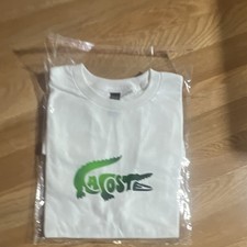 Lacoste Men's White Cotton Jersey Crew Neck Short Sleeve Crocodile Logo Tee picture