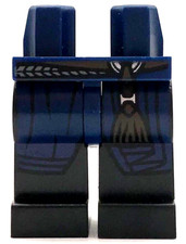 Lego New Minifigure Pants Dark Blue Black Legs Dark Brown Belt and Tassel Part picture