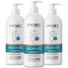 Edenika 3 Pack Moroccan Argan Shampoo Sulfate Free Thickening Volume Shine 16 oz picture