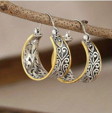 BRIGHTON BEACH  Filigree Heart Pattern Earrings picture