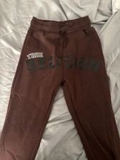 True Religion Brown Logo Sweatpants Size S Drawstring Elastic Waist picture
