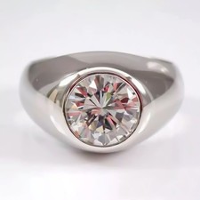 Certified 2.85 Ct Round Cut D Color VVS1 Moissanite Designer Solitaire picture