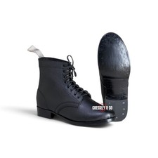 WW2 Soviet Red Army Black Leather Boots – Wooden Peg Leather Sole, Made to Size picture