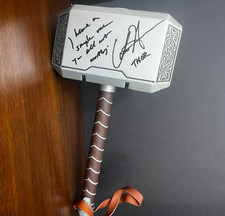 Thor Cast Signed Mjolnir - Hemsworth, Hiddleston, Elba, Goldblum, Portman picture