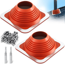 Yaocom 2 Pcs #8 Od 6-3/4'' - 13-1/2'' Silicone High Temp Metal Roof Pipe picture