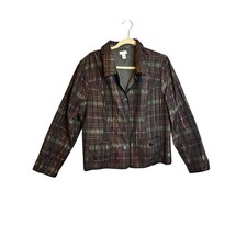 Chico's Jacket Women's XL Plaid Button Front Outdoor Chicos 3 picture