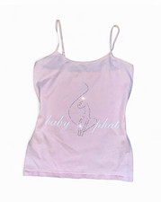 Y2k baby phat pink cami top with rhinestone logo picture