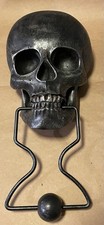 New Ashland Halloween Midnight Moon Dark Silver Skull Door Knocker Resin 12” T picture