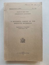 Vintage Biological Survey of the Raquette Watershed New York Conservation 1934  picture
